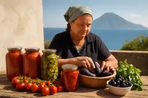 Gastronomia eoliana a Salina: il vero segreto delle conserve fatte in casa dai locali