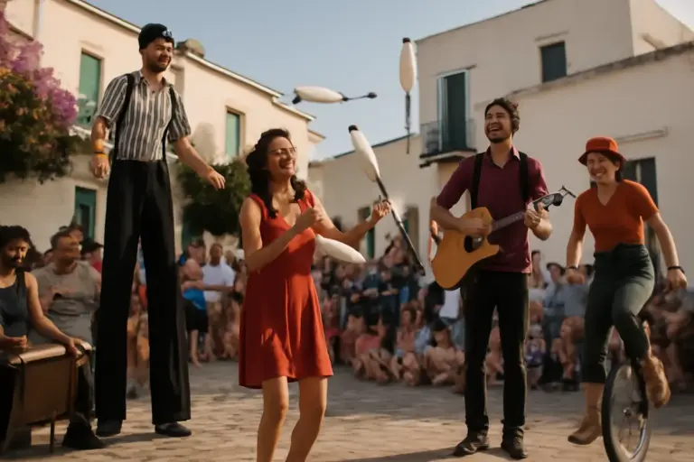 Raduni di artisti di strada a Salina: le performance itineranti che animano le piazze più piccole